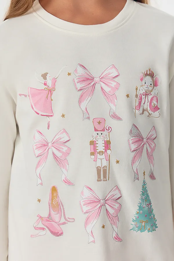 Пижама MARK FORMELLE, молочный +нг бантики на розовой сказке - фото 2