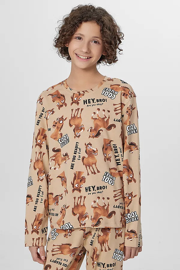 Пижама MARK FORMELLE, лошади на ирландском креме - фото 2