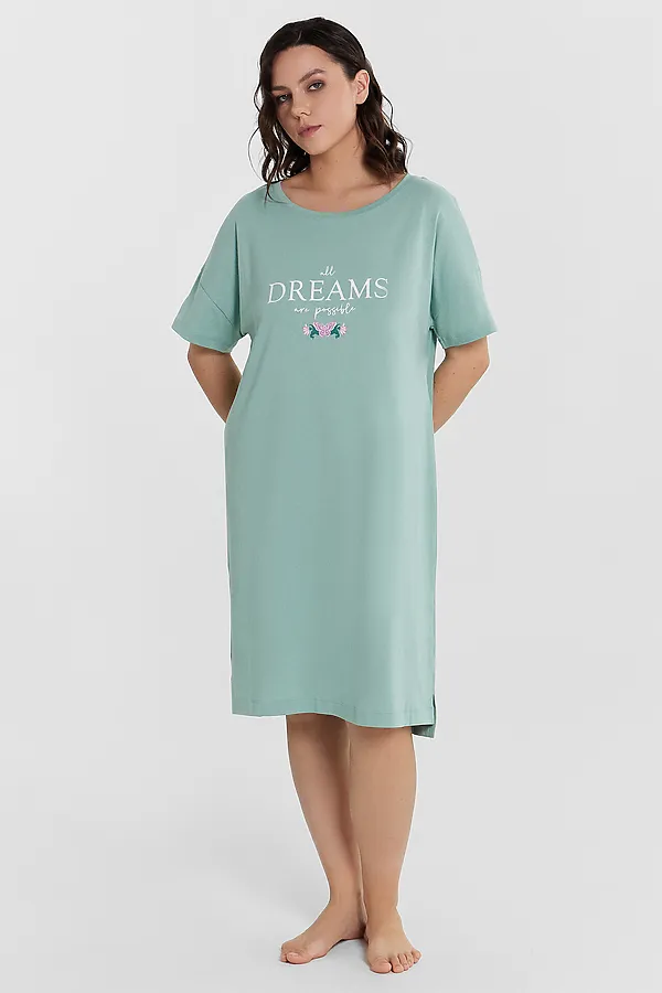 Сорочка ночная MARK FORMELLE, шалфей +печать - фото 2