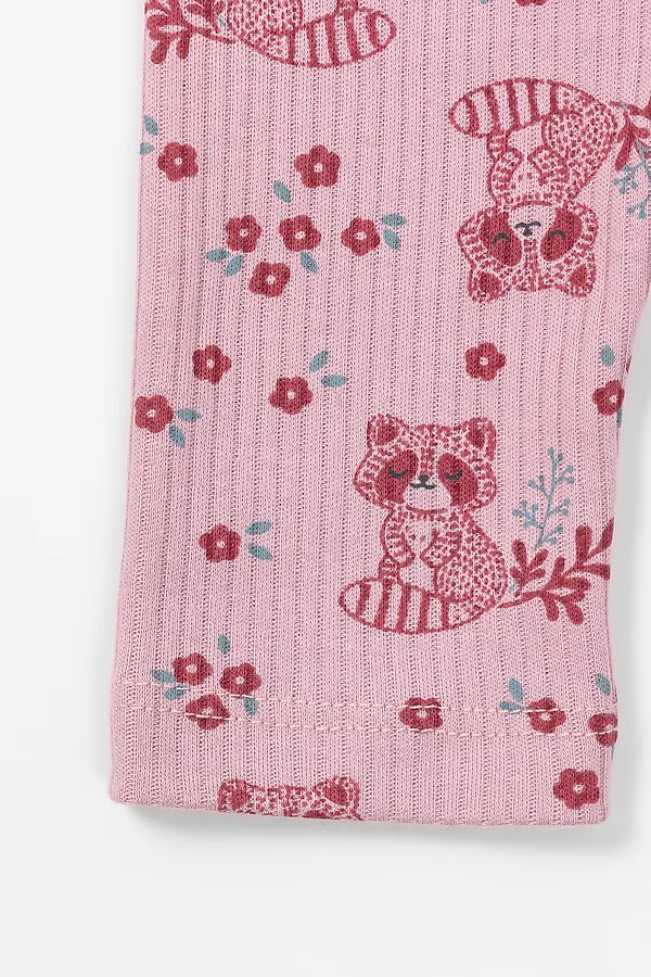 Ползунки MARK FORMELLE, цветочные еноты на п.розовом - фото 2