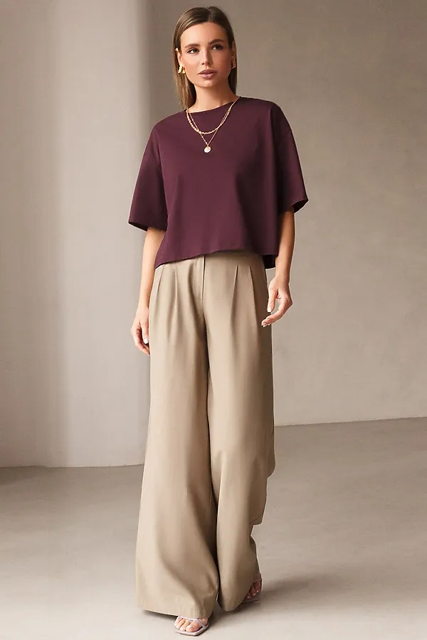 Футболка- VILATTE, бургунди - фото 2