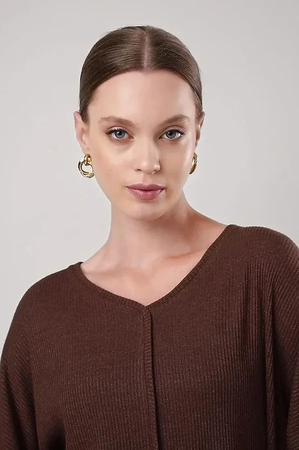 Джемпер CLEVER, меланж коричневый - фото 2