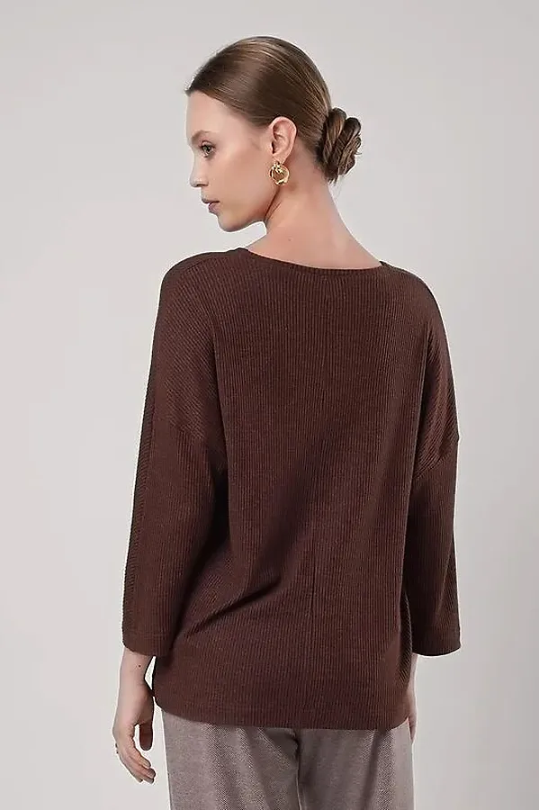 Джемпер CLEVER, меланж коричневый - фото 2