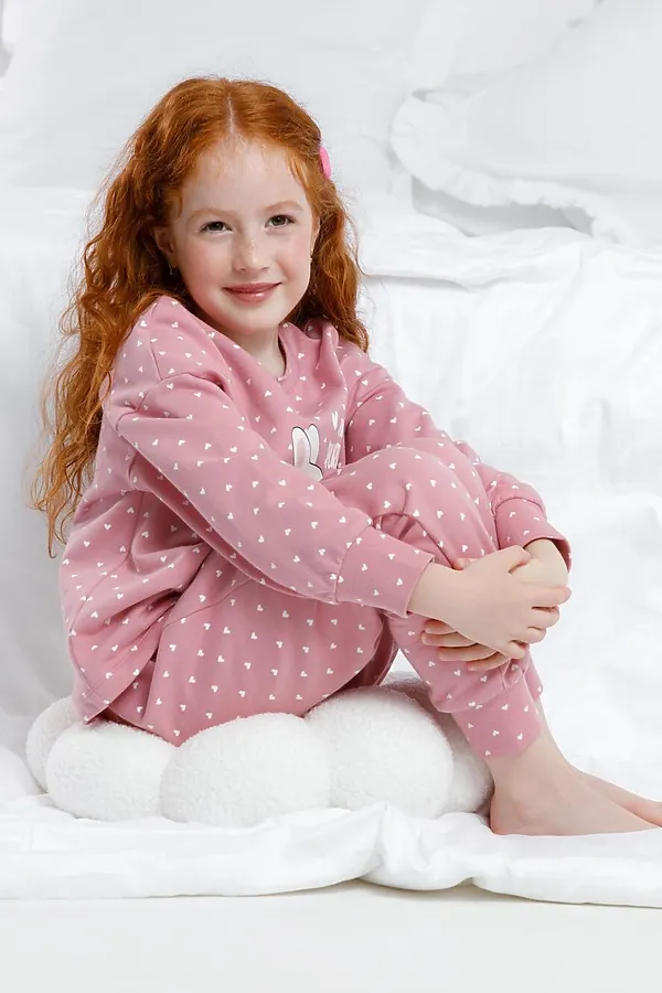 Пижама CROCKID, розовый зефир,сердечки - фото 2