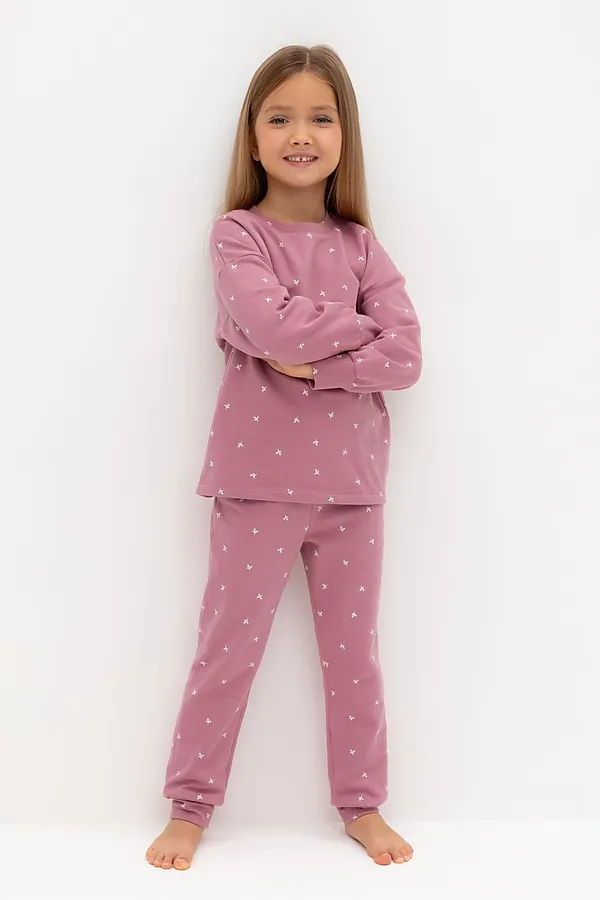 Пижама CROCKID, пепельная роза,мини листики - фото 2