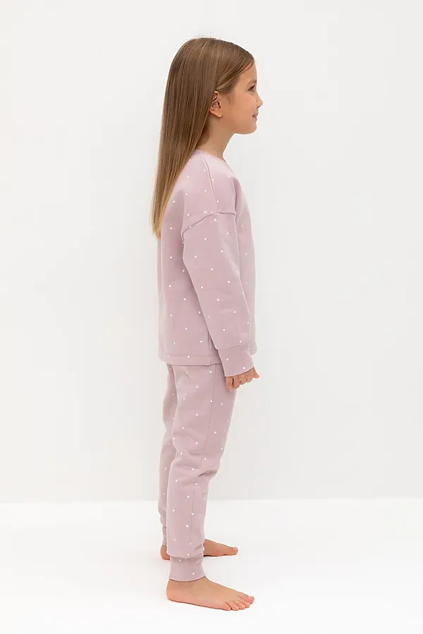 Пижама CROCKID, розовый лед,мини сердечки - фото 2