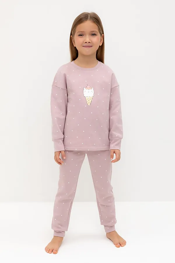 Пижама CROCKID, розовый лед,мини сердечки - фото 2