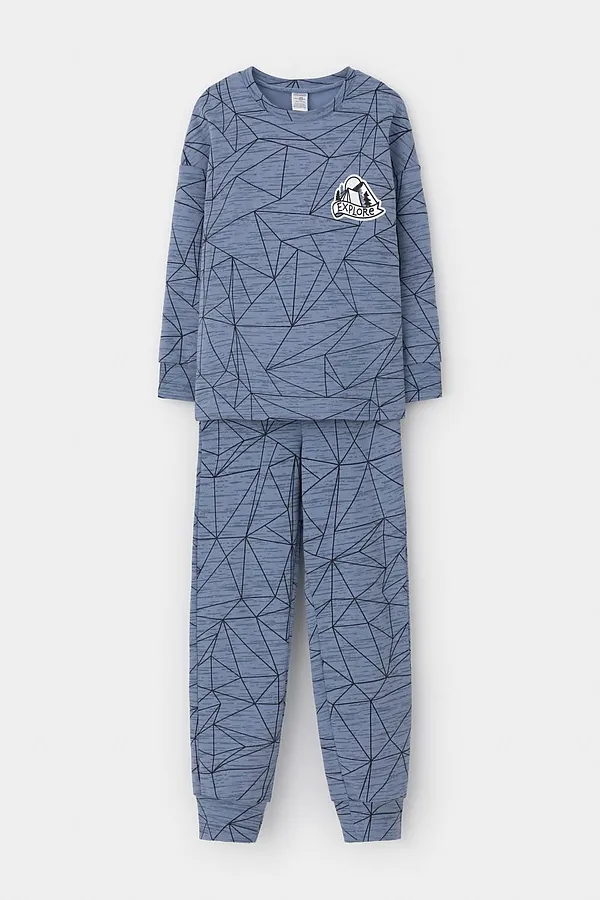 Пижама CROCKID, серо-голубой,линии - фото 2