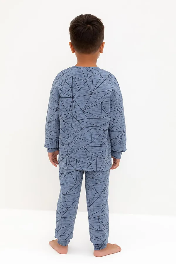 Пижама CROCKID, серо-голубой,линии - фото 2