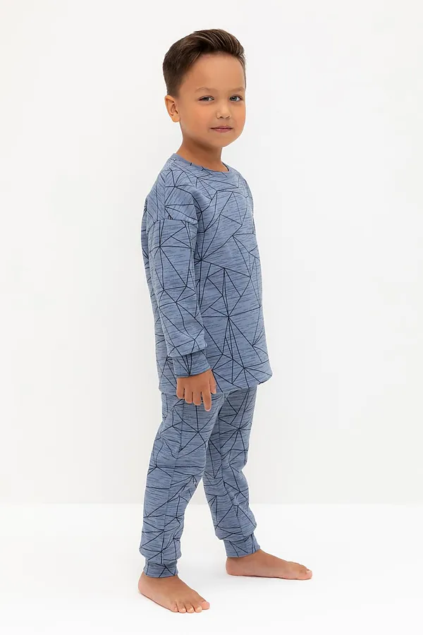 Пижама CROCKID, серо-голубой,линии - фото 2