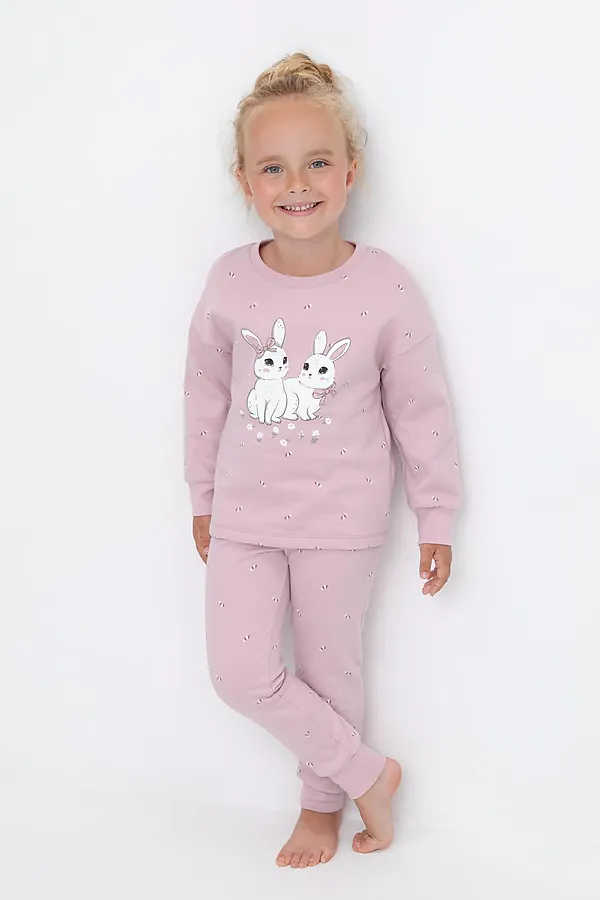 Пижама CROCKID, фламинго,маленькие листья - фото 2