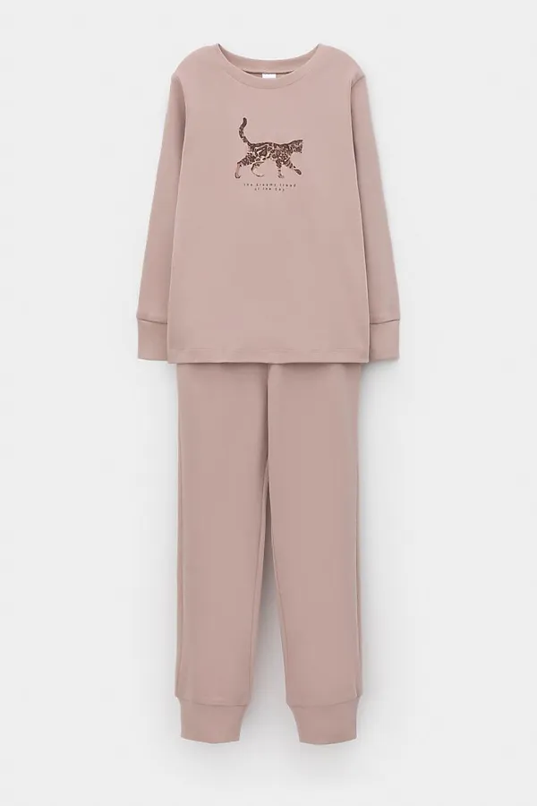 Пижама CROCKID, кофейный(кошка) - фото 2