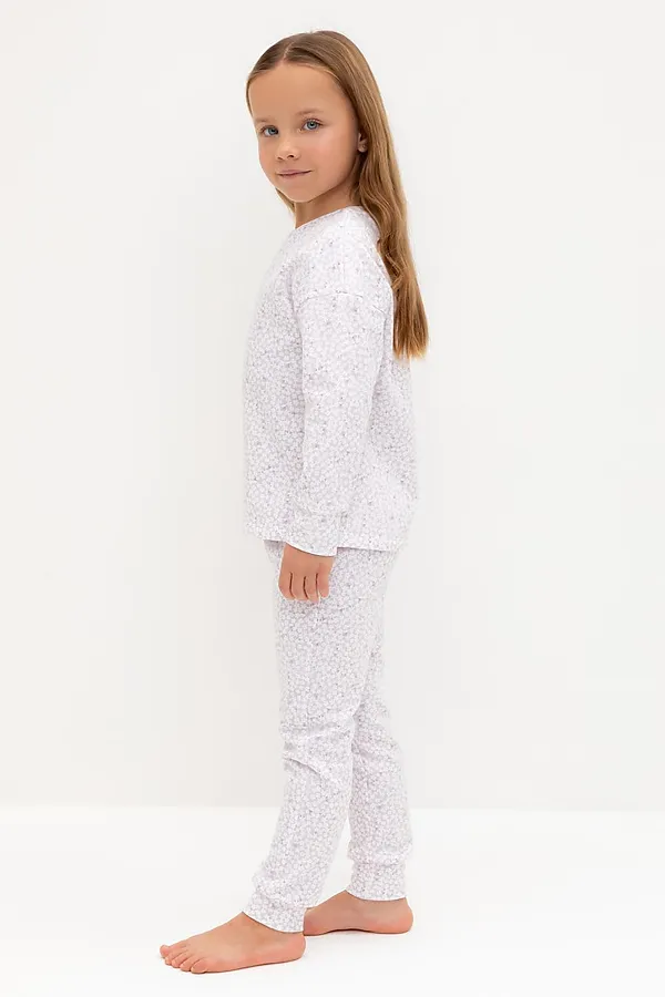 Пижама CROCKID, нежно-лавандовый,лепестки цветов - фото 2