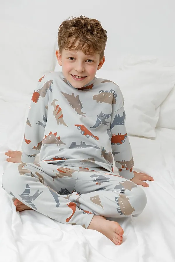 Пижама CROCKID, речной перламутр,динозавры - фото 2