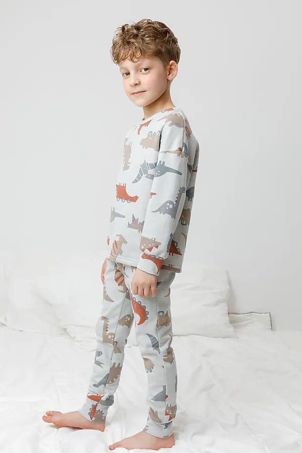Пижама CROCKID, речной перламутр,динозавры - фото 2