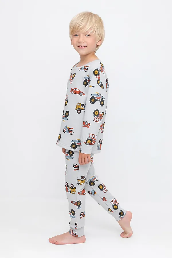 Пижама CROCKID, речной перламутр,машины - фото 2