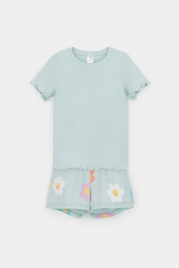 Пижама CROCKID, голубой опал,радостные цветы - фото 2