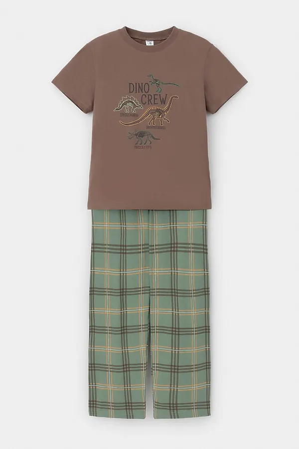 Пижама CROCKID, сосновая кора,текстильная клетка - фото 2