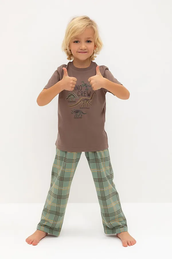 Пижама CROCKID, сосновая кора,текстильная клетка - фото 2