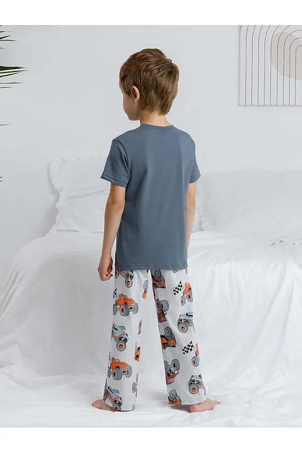 Пижама CROCKID, винтажный синий,машины - фото 2