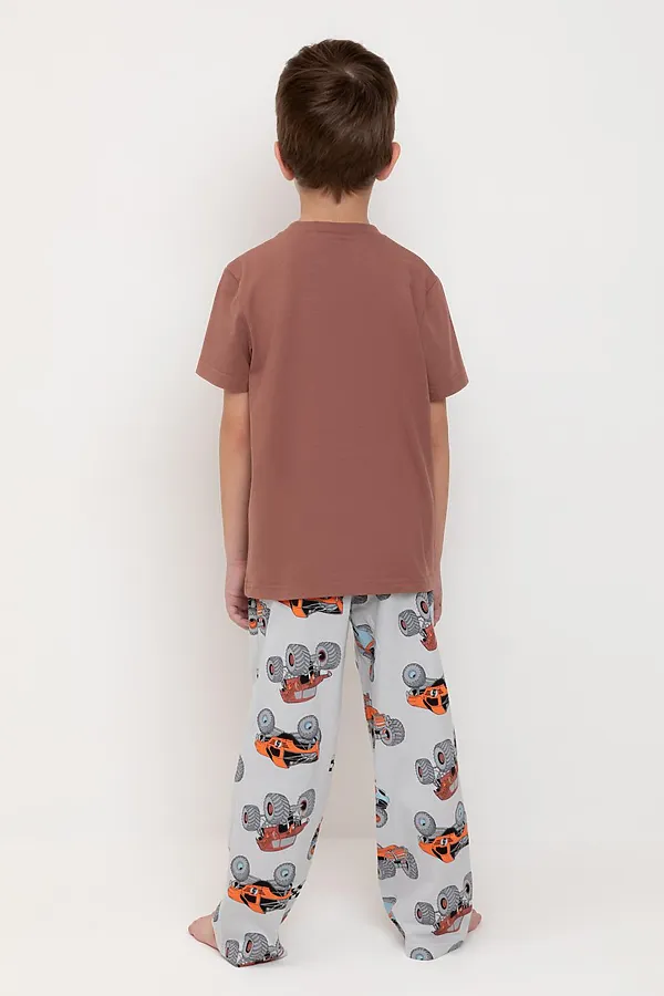 Пижама CROCKID, медно-коричневый,машины - фото 2