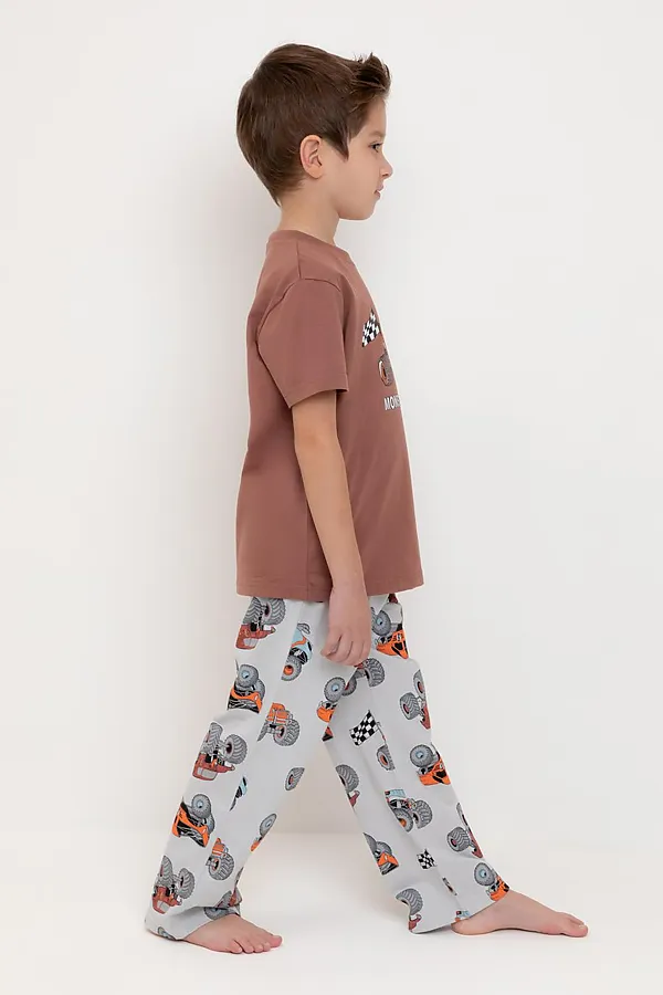 Пижама CROCKID, медно-коричневый,машины - фото 2