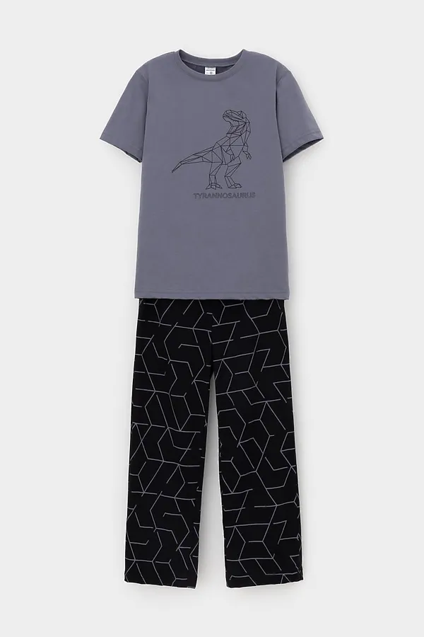 Пижама CROCKID, мокрый асфальт,геометрия - фото 2