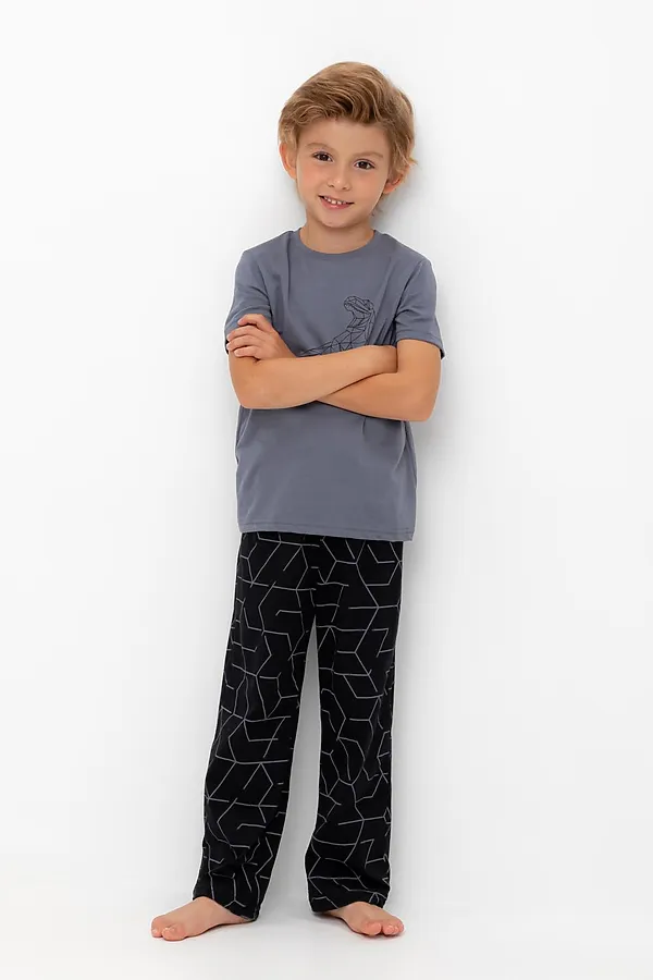 Пижама CROCKID, мокрый асфальт,геометрия - фото 2
