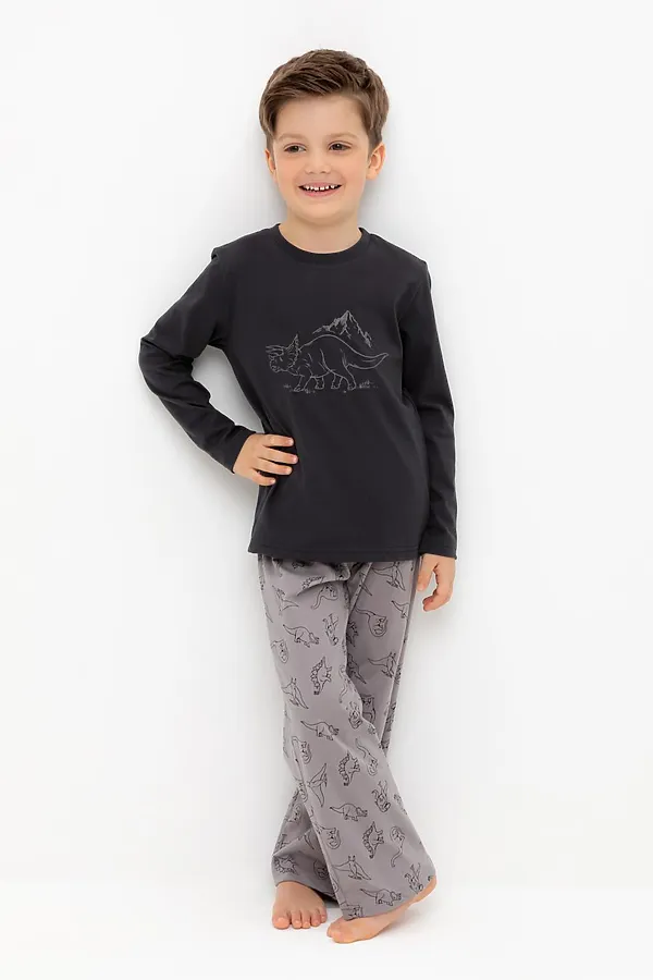 Пижама CROCKID, графит,дино друзья - фото 2