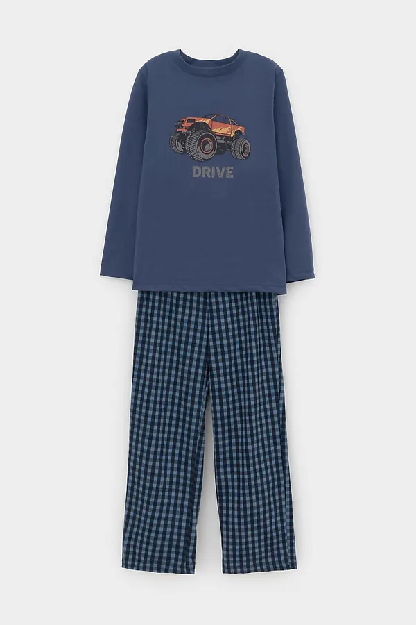 Пижама CROCKID, грозовая туча,маленькая клетка - фото 2