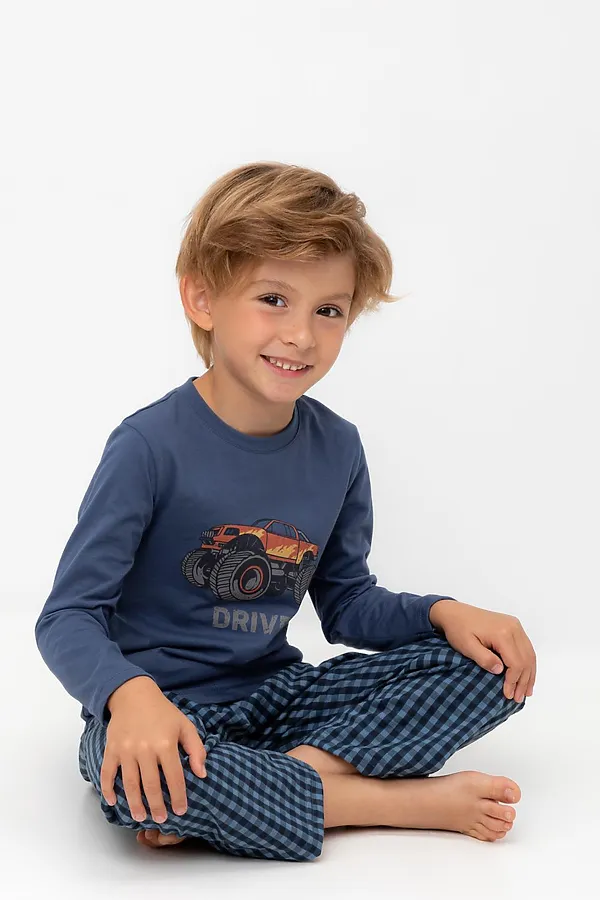 Пижама CROCKID, грозовая туча,маленькая клетка - фото 2