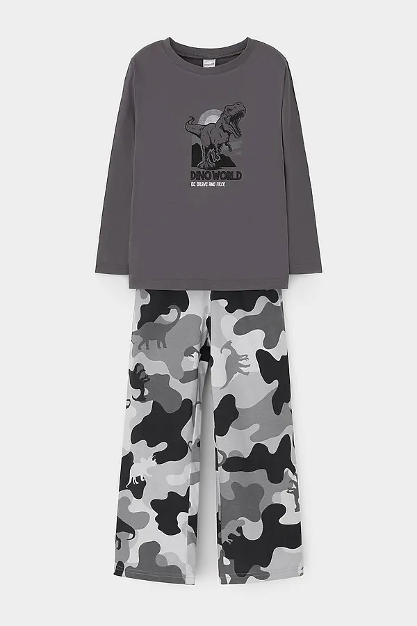 Пижама CROCKID, железо,камуфляж с динозаврами - фото 2