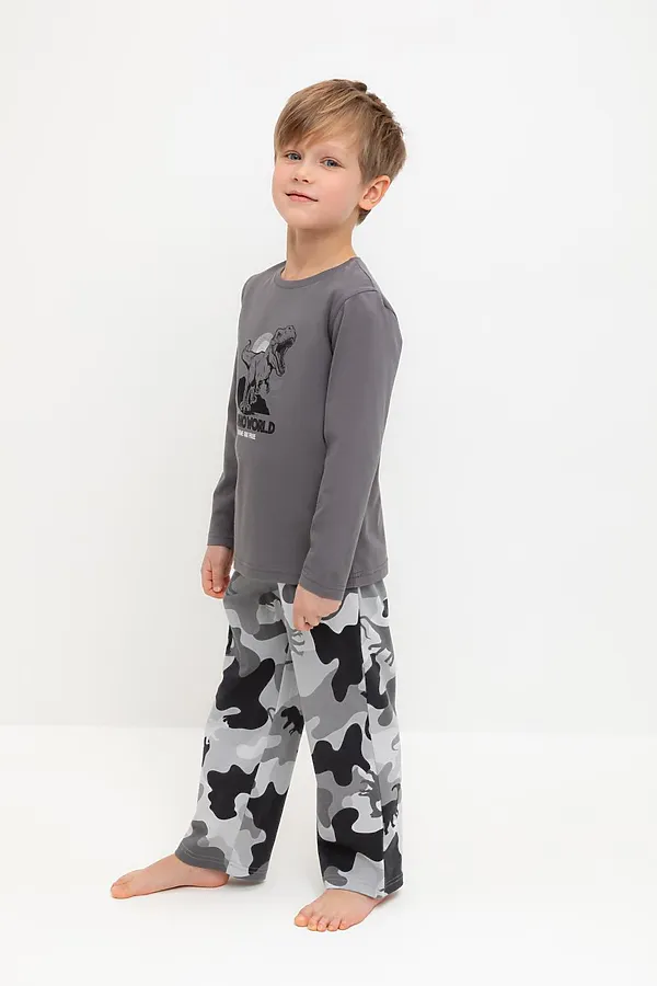 Пижама CROCKID, железо,камуфляж с динозаврами - фото 2