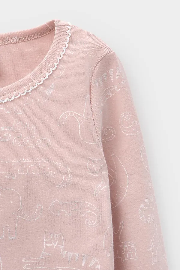 Пижама CROCKID, зоопарк на дымчатой розе - фото 2