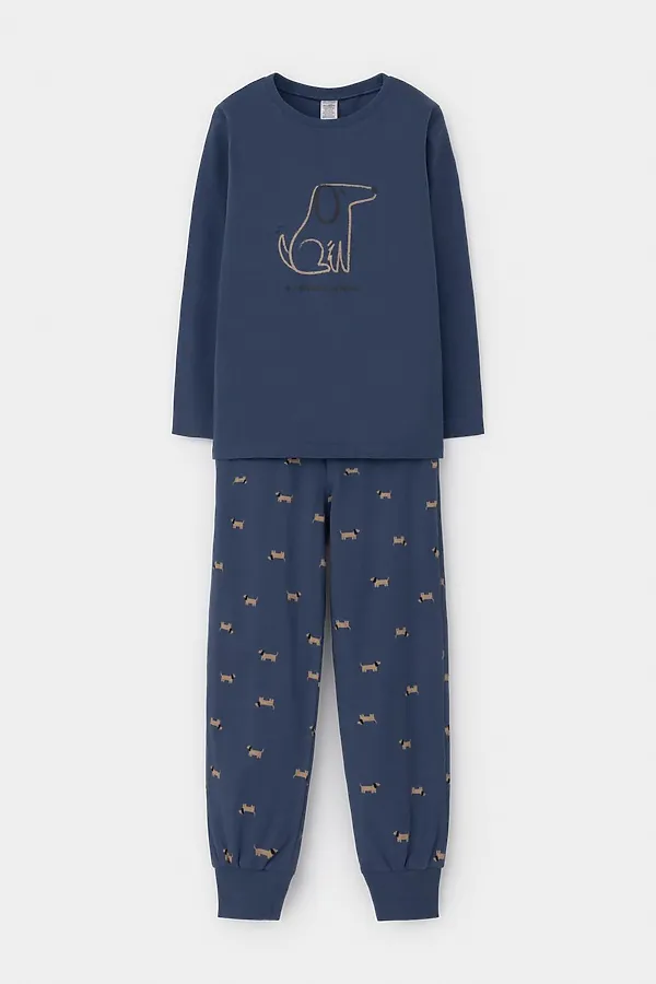 Пижама CROCKID, грозовая туча,таксы - фото 2