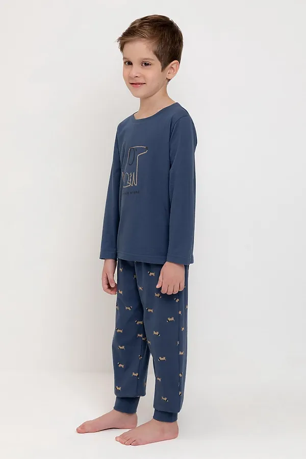 Пижама CROCKID, грозовая туча,таксы - фото 2