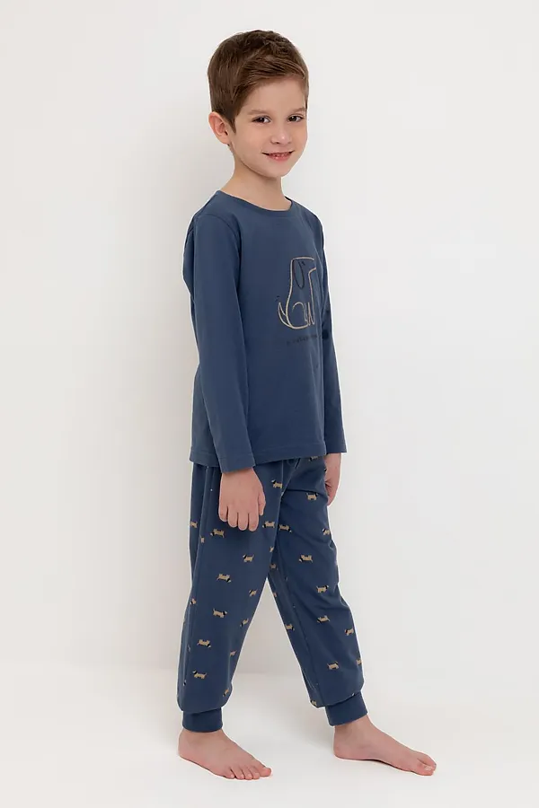 Пижама CROCKID, грозовая туча,таксы - фото 2