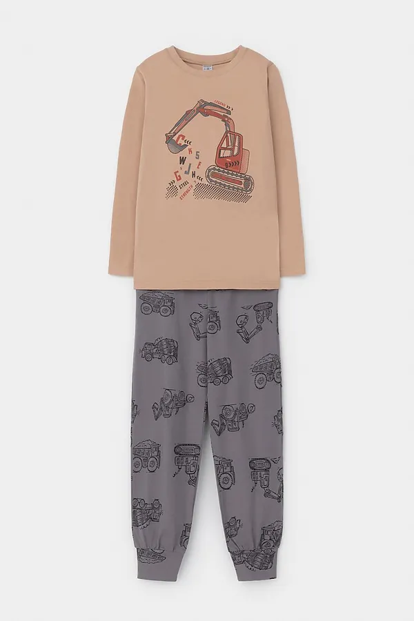 Пижама CROCKID, кунжут,дорожная техника - фото 2
