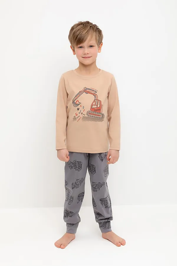 Пижама CROCKID, кунжут,дорожная техника - фото 2