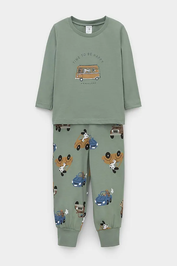 Пижама CROCKID, милитари,собачки в машинках - фото 2