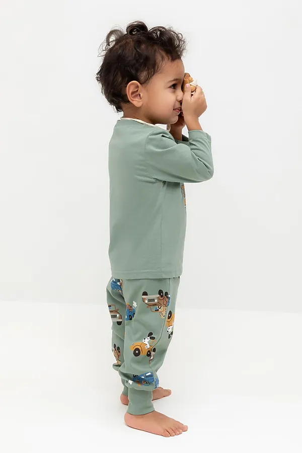 Пижама CROCKID, милитари,собачки в машинках - фото 2