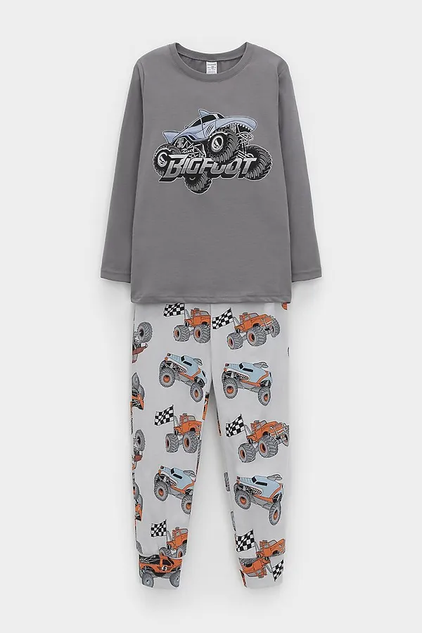 Пижама CROCKID, серый шторм,машины на св.сером - фото 2