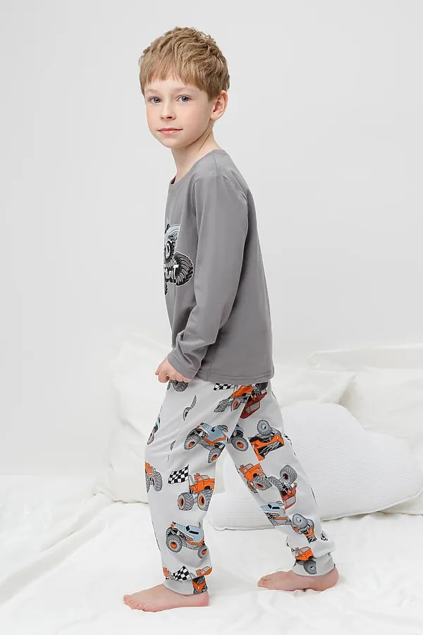 Пижама CROCKID, серый шторм,машины на св.сером - фото 2