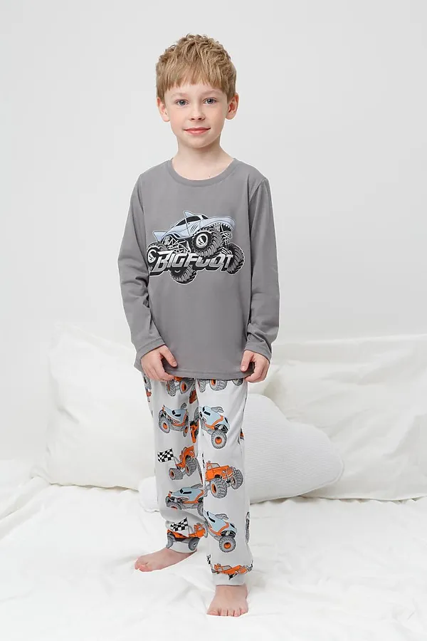 Пижама CROCKID, серый шторм,машины на св.сером - фото 2