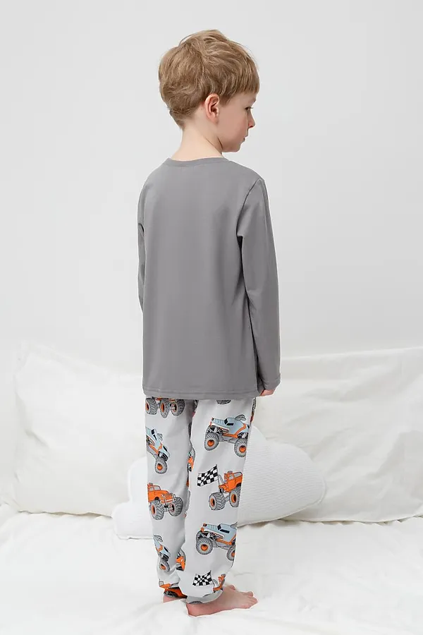 Пижама CROCKID, серый шторм,машины на св.сером - фото 2