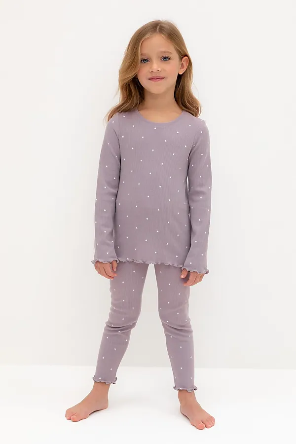 Пижама CROCKID, морской туман,мини сердечки - фото 2