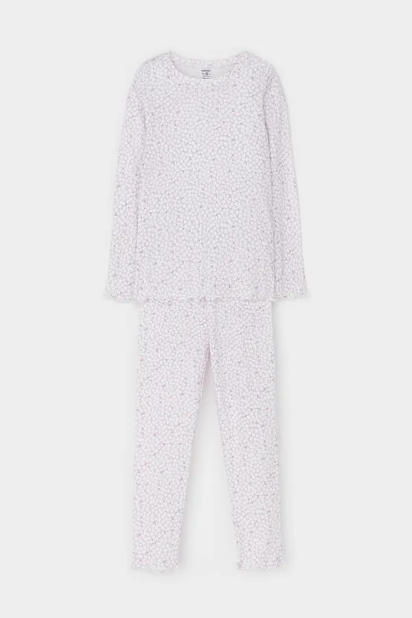 Пижама CROCKID, нежно-лавандовый,лепестки цветов - фото 2
