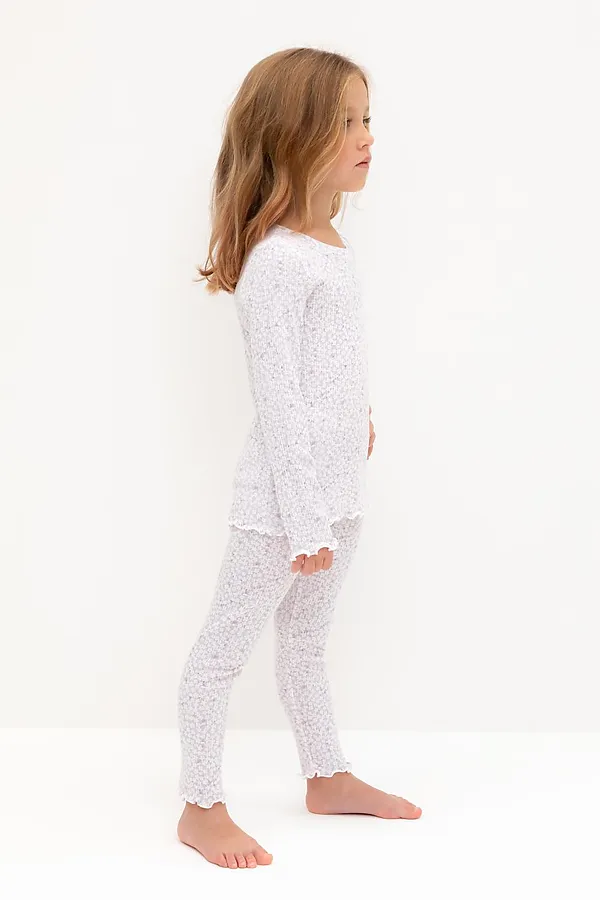 Пижама CROCKID, нежно-лавандовый,лепестки цветов - фото 2