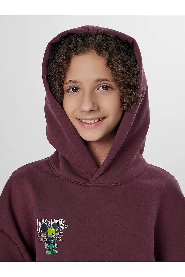 Худи MARK FORMELLE, ежевичный +печать - фото 2