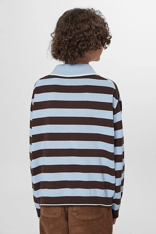 Поло MARK FORMELLE, коричнево -голубая полоска - фото 2